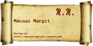 Mácsai Margit névjegykártya